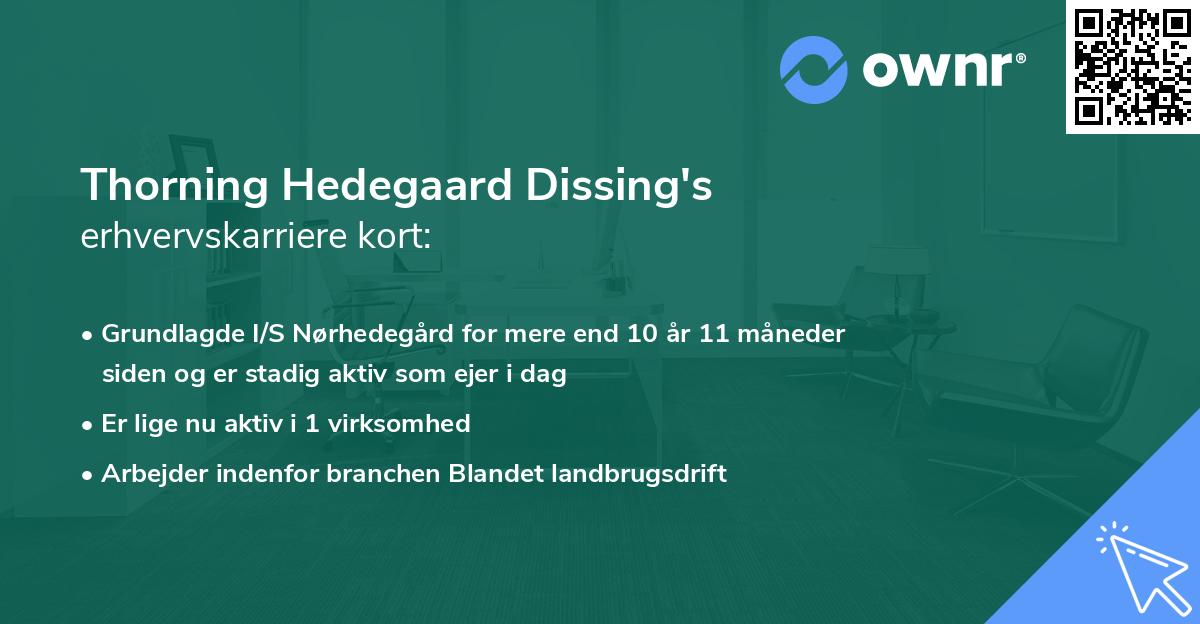 Thorning Hedegaard Dissing's erhvervskarriere kort