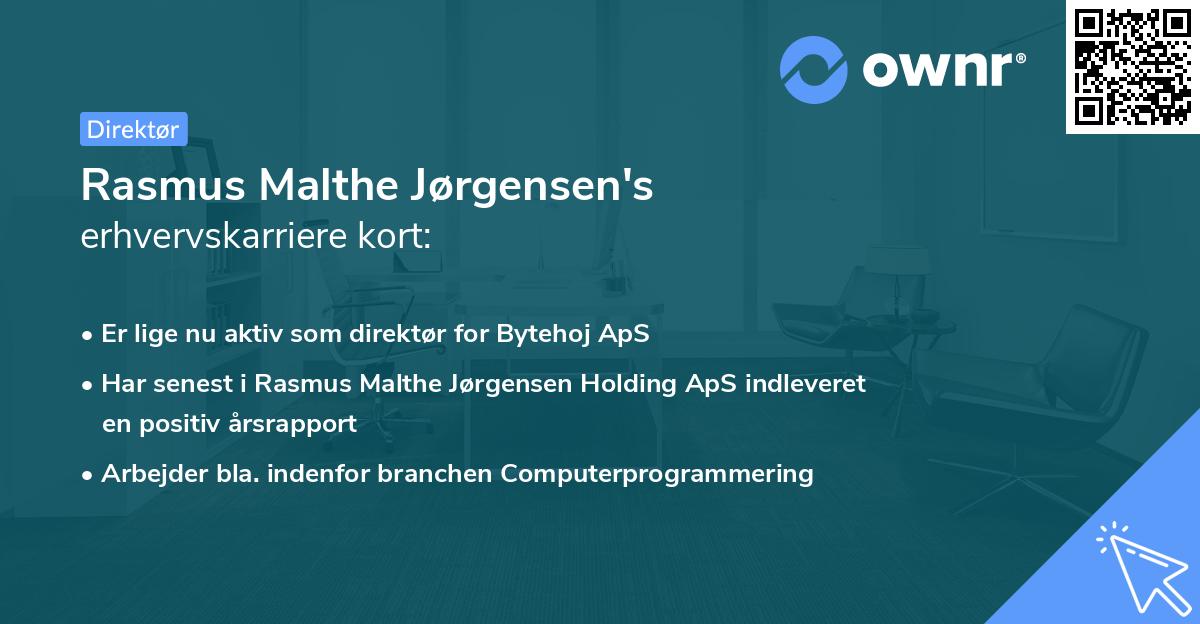 Rasmus Malthe Jørgensen's erhvervskarriere kort