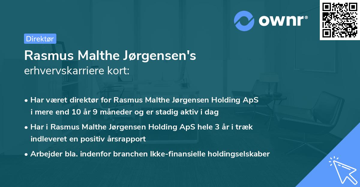 Rasmus Malthe Jørgensen's erhvervskarriere kort