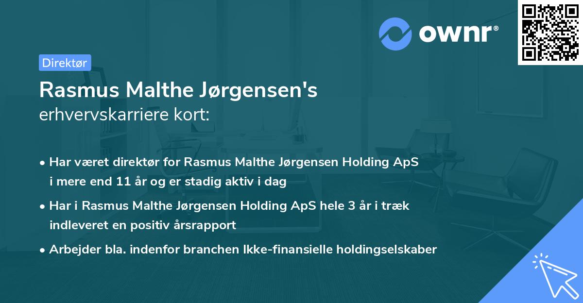 Rasmus Malthe Jørgensen's erhvervskarriere kort