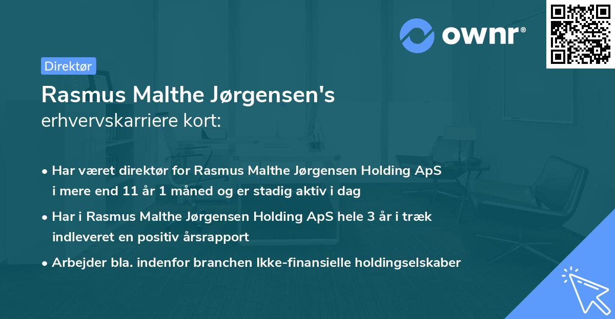 Rasmus Malthe Jørgensen's erhvervskarriere kort