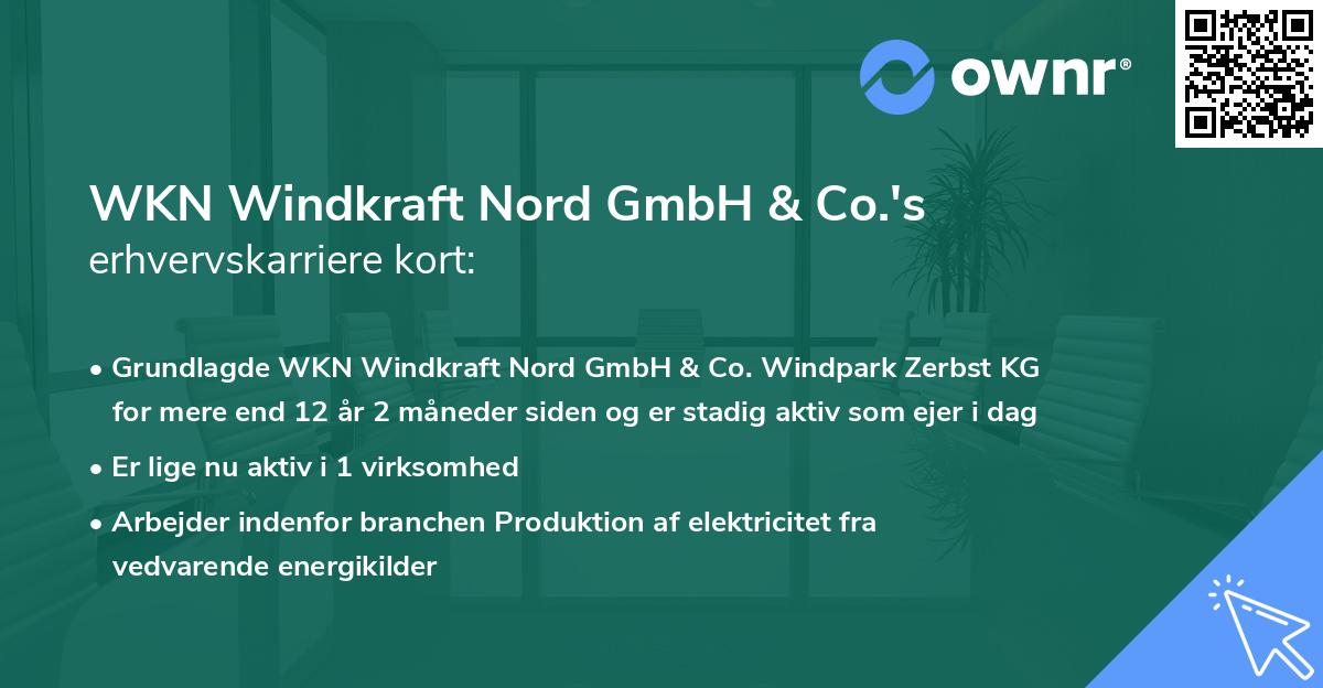 WKN Windkraft Nord GmbH & Co.'s erhvervskarriere kort