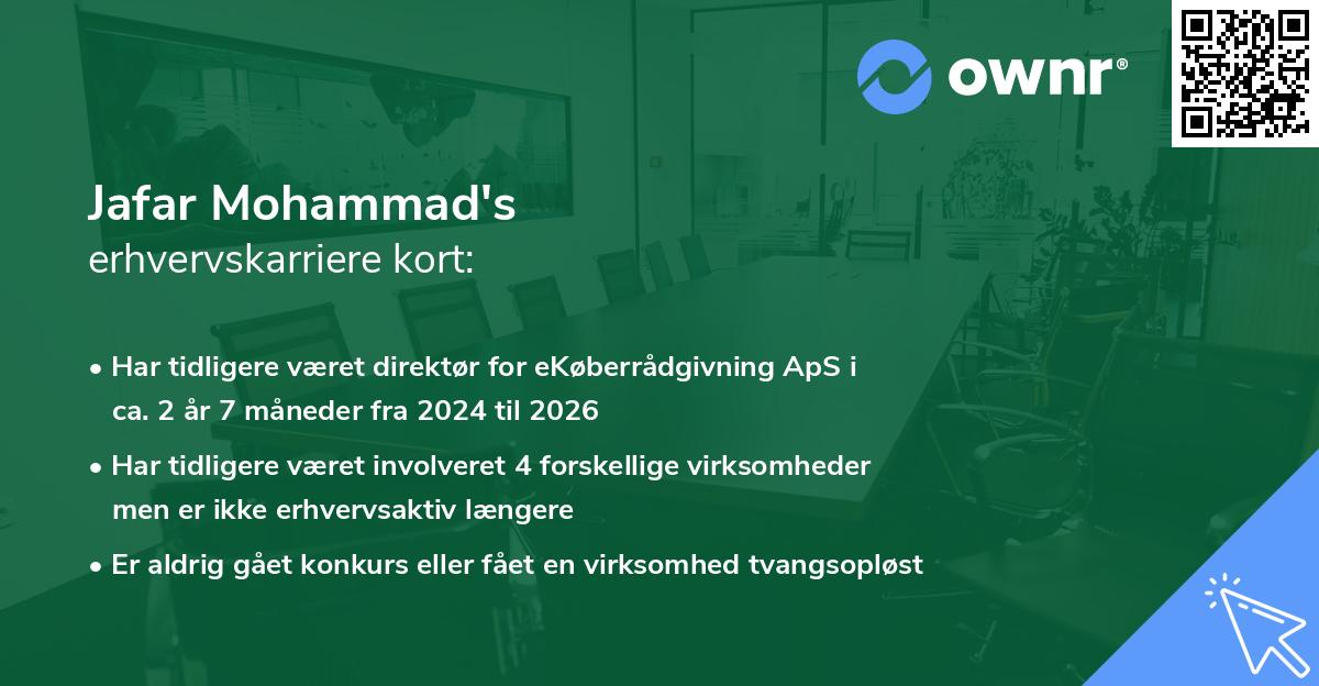 Jafar Mohammad's erhvervskarriere kort