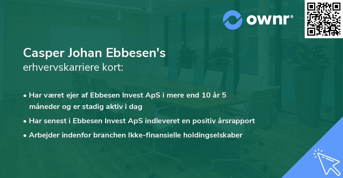 Casper Johan Ebbesen's erhvervskarriere kort
