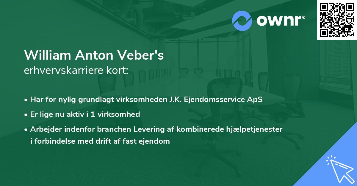 William Anton Veber's erhvervskarriere kort