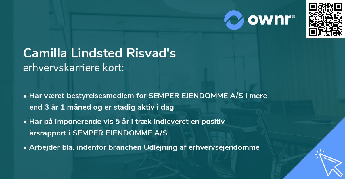 Camilla Lindsted Risvad's erhvervskarriere kort