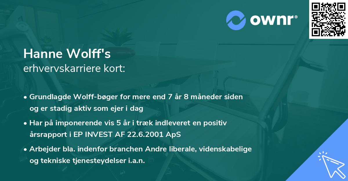 Hanne Wolff's erhvervskarriere kort
