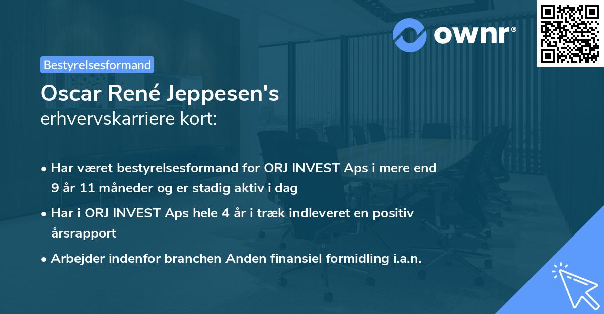 Oscar René Jeppesen's erhvervskarriere kort