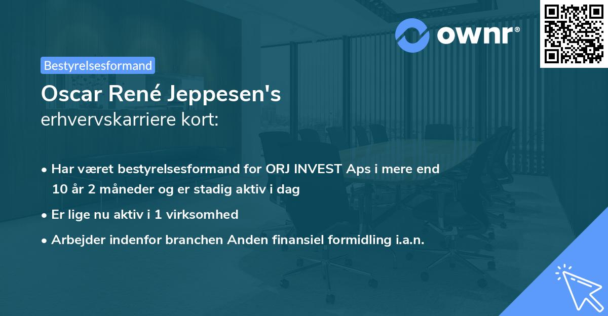 Oscar René Jeppesen's erhvervskarriere kort