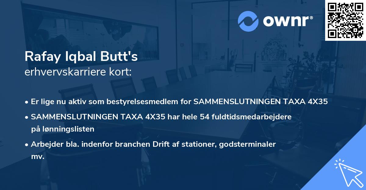 Rafay Iqbal Butt's erhvervskarriere kort