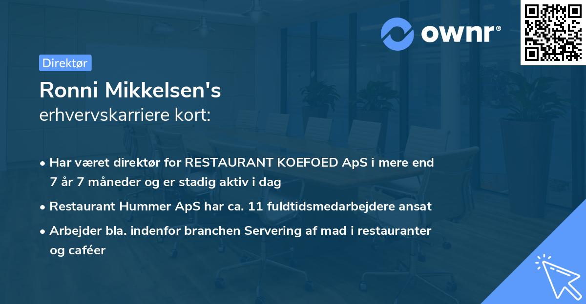 Ronni Mikkelsen's erhvervskarriere kort