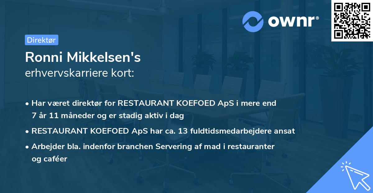 Ronni Mikkelsen's erhvervskarriere kort