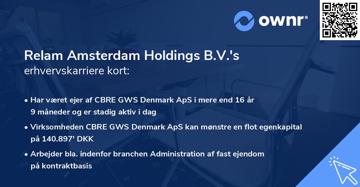 Relam Amsterdam Holdings B.V.'s erhvervskarriere kort