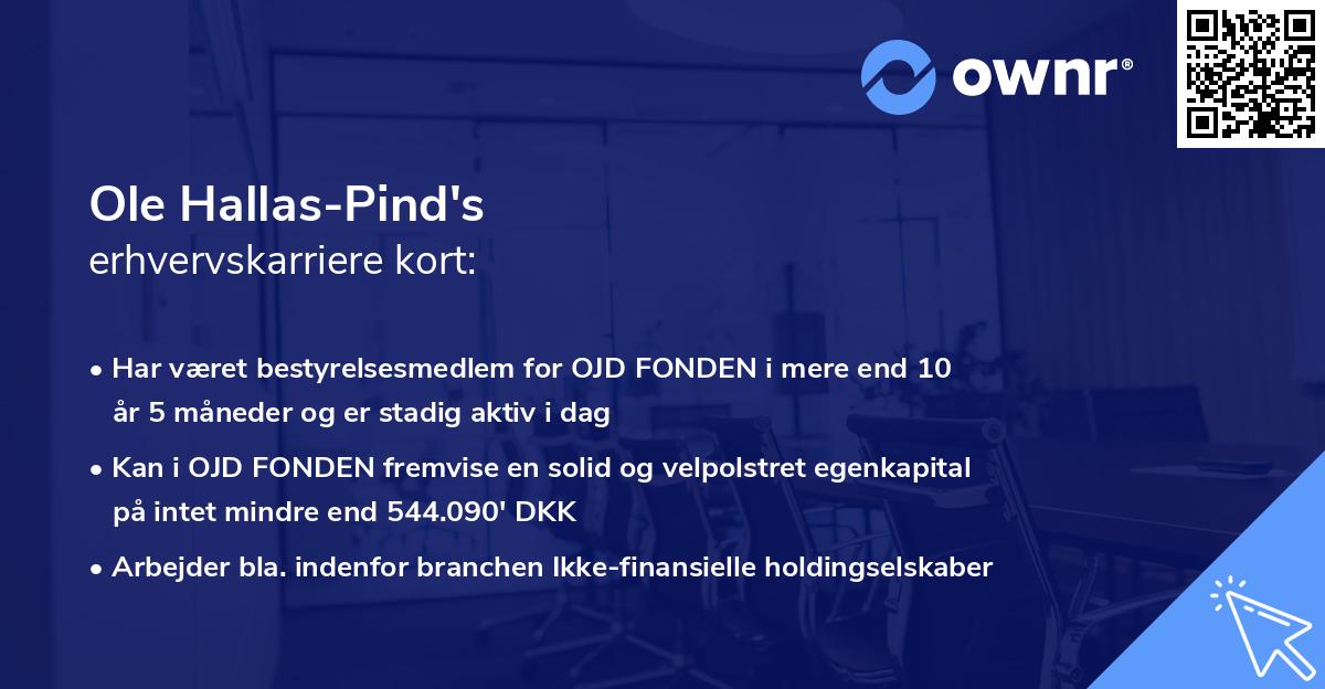 Ole Hallas-Pind's erhvervskarriere kort
