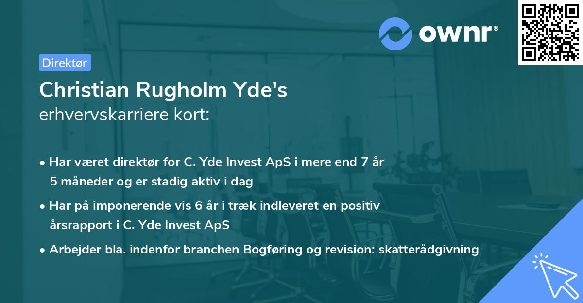 Christian Rugholm Yde's erhvervskarriere kort