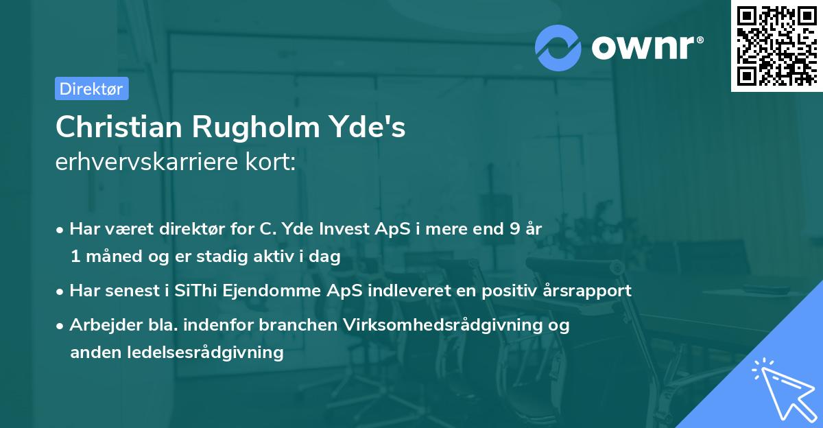 Christian Rugholm Yde's erhvervskarriere kort
