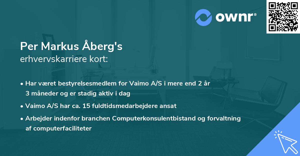 Per Markus Åberg's erhvervskarriere kort