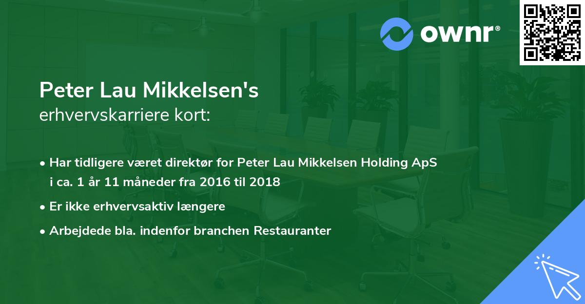 Peter Lau Mikkelsen's erhvervskarriere kort
