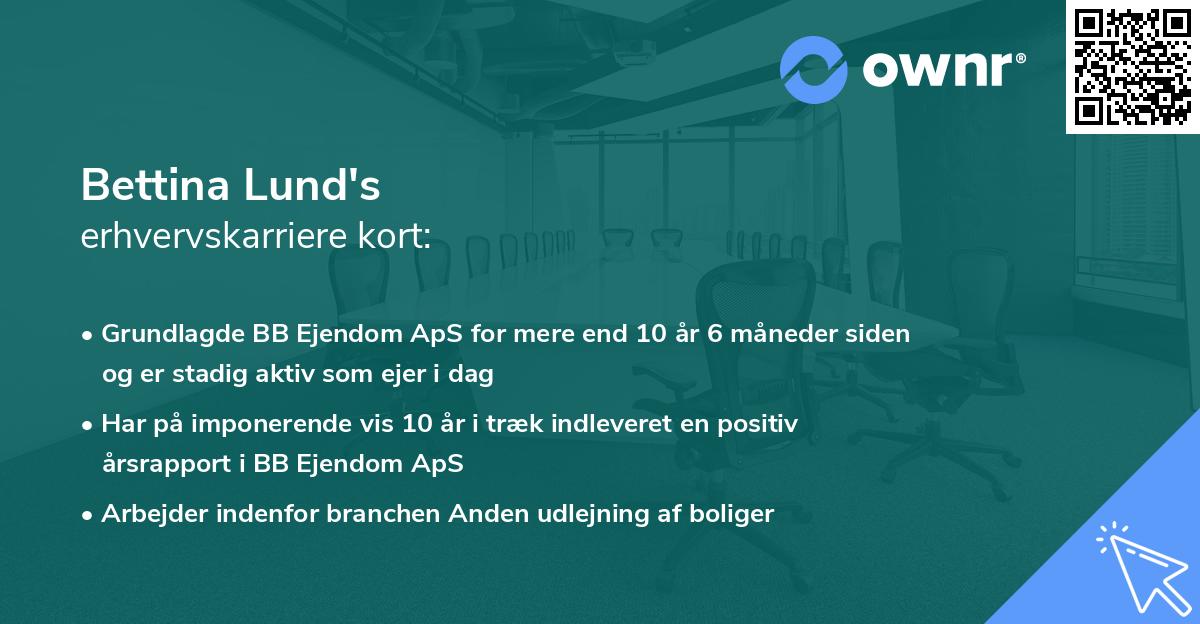 Bettina Lund's erhvervskarriere kort