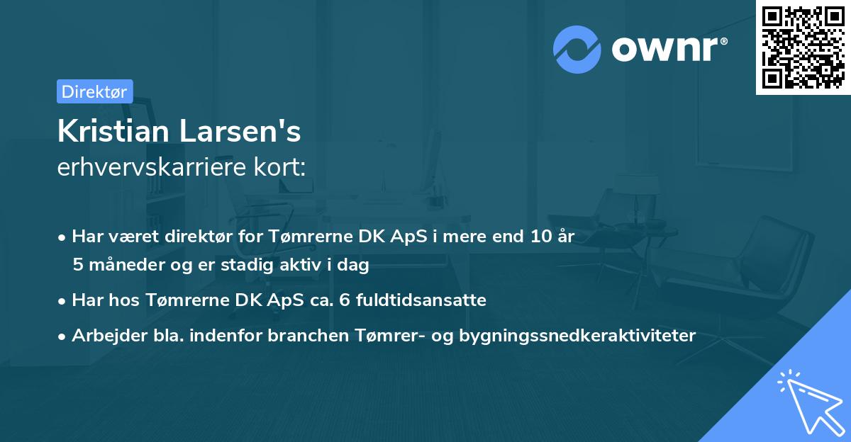 Kristian Larsen's erhvervskarriere kort