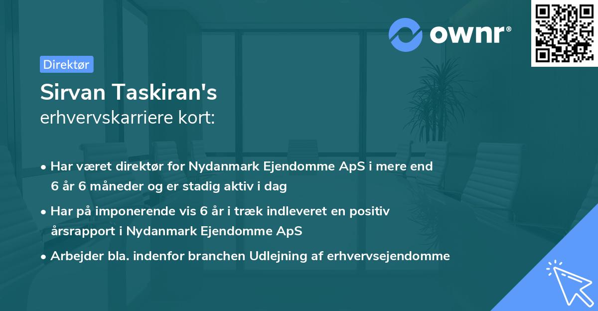 Sirvan Taskiran's erhvervskarriere kort
