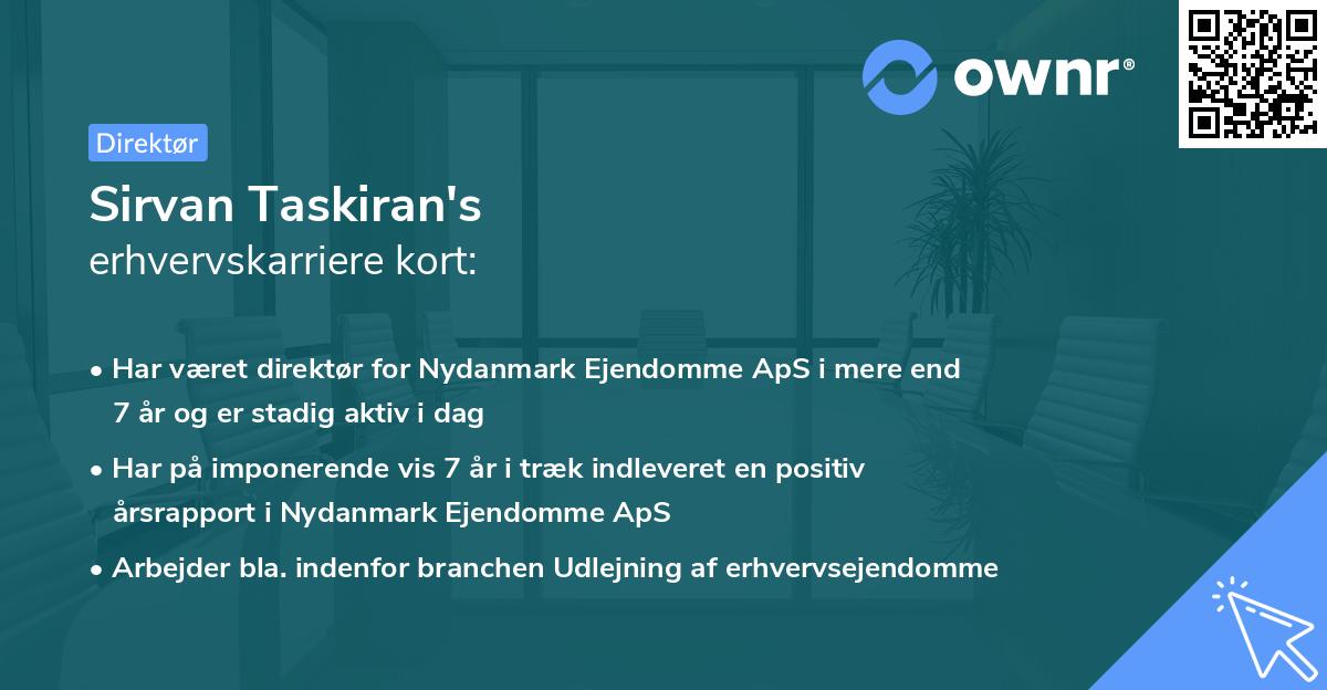 Sirvan Taskiran's erhvervskarriere kort
