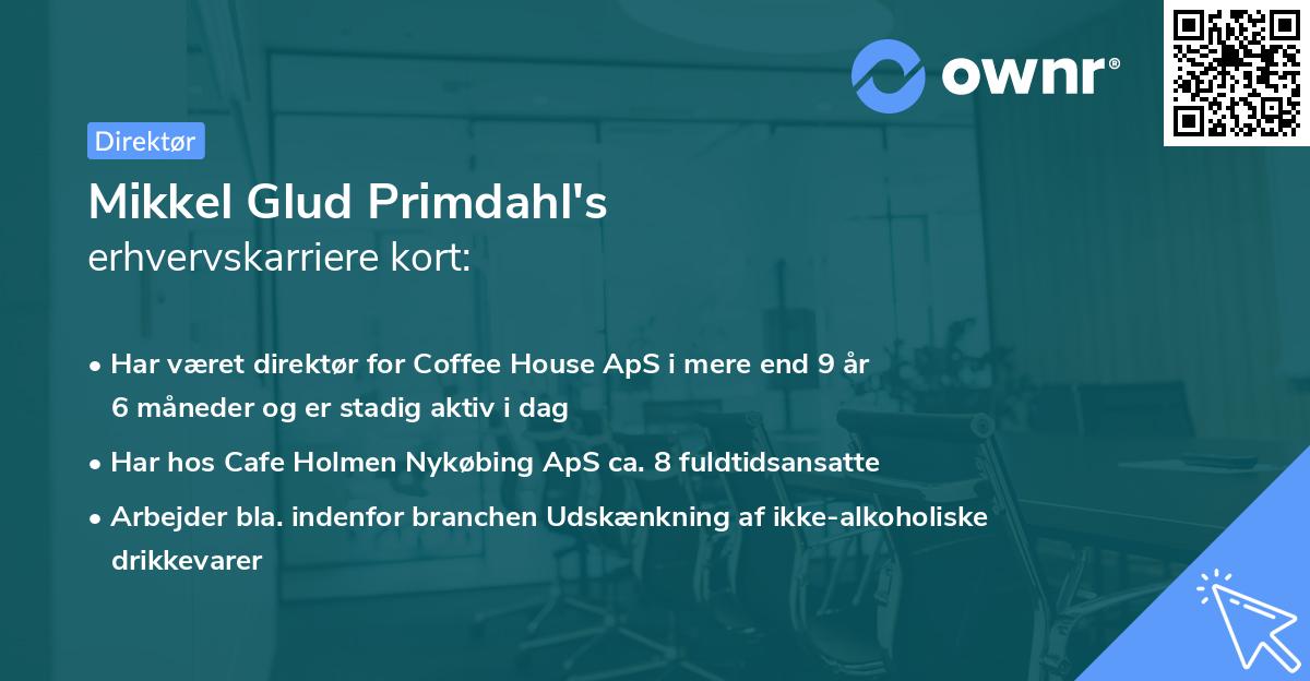 Mikkel Glud Primdahl's erhvervskarriere kort