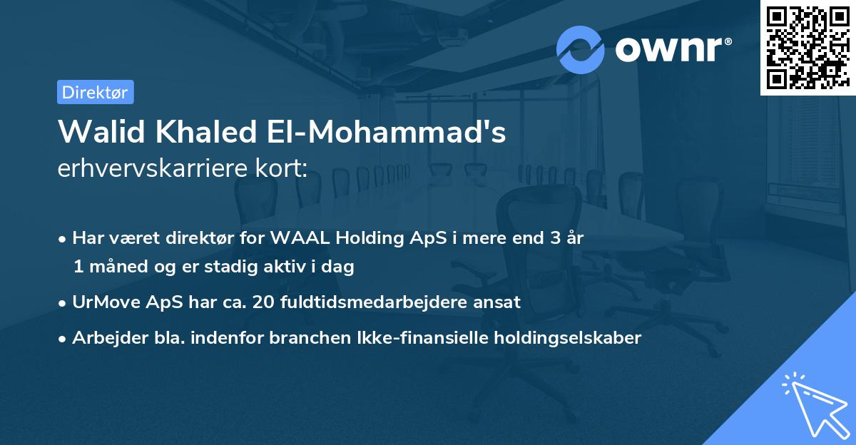 Walid Khaled El-Mohammad's erhvervskarriere kort
