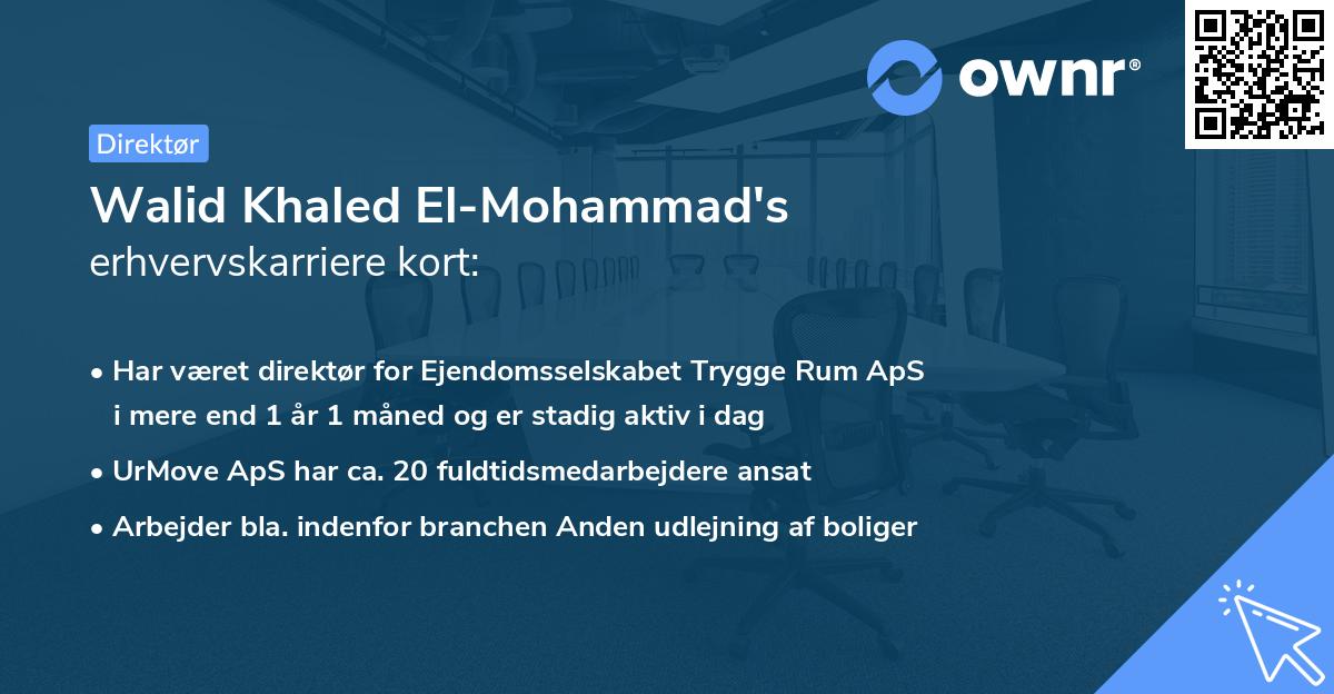 Walid Khaled El-Mohammad's erhvervskarriere kort