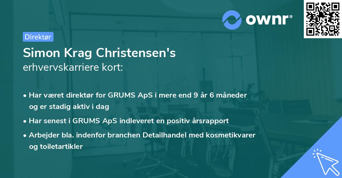 Simon Krag Christensen's erhvervskarriere kort