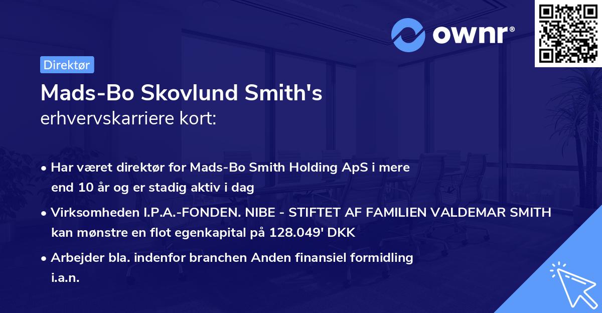Mads-Bo Skovlund Smith's erhvervskarriere kort