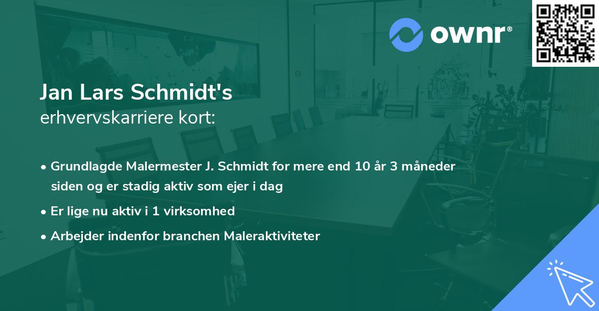 Jan Lars Schmidt's erhvervskarriere kort