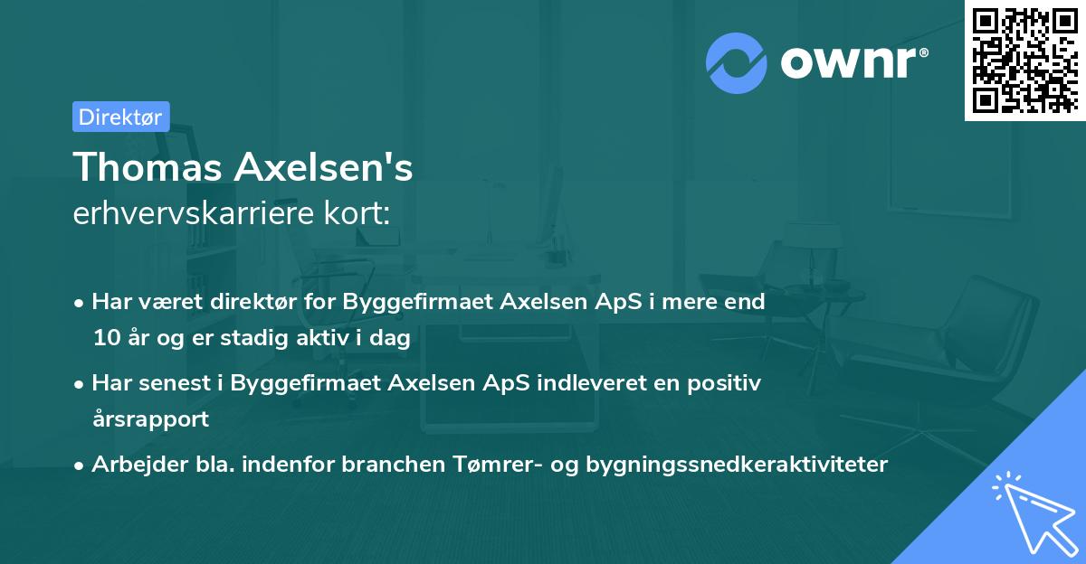 Thomas Axelsen's erhvervskarriere kort