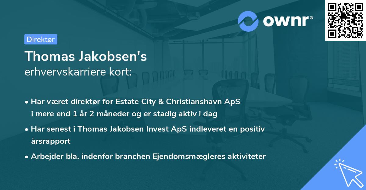 Thomas Jakobsen's erhvervskarriere kort