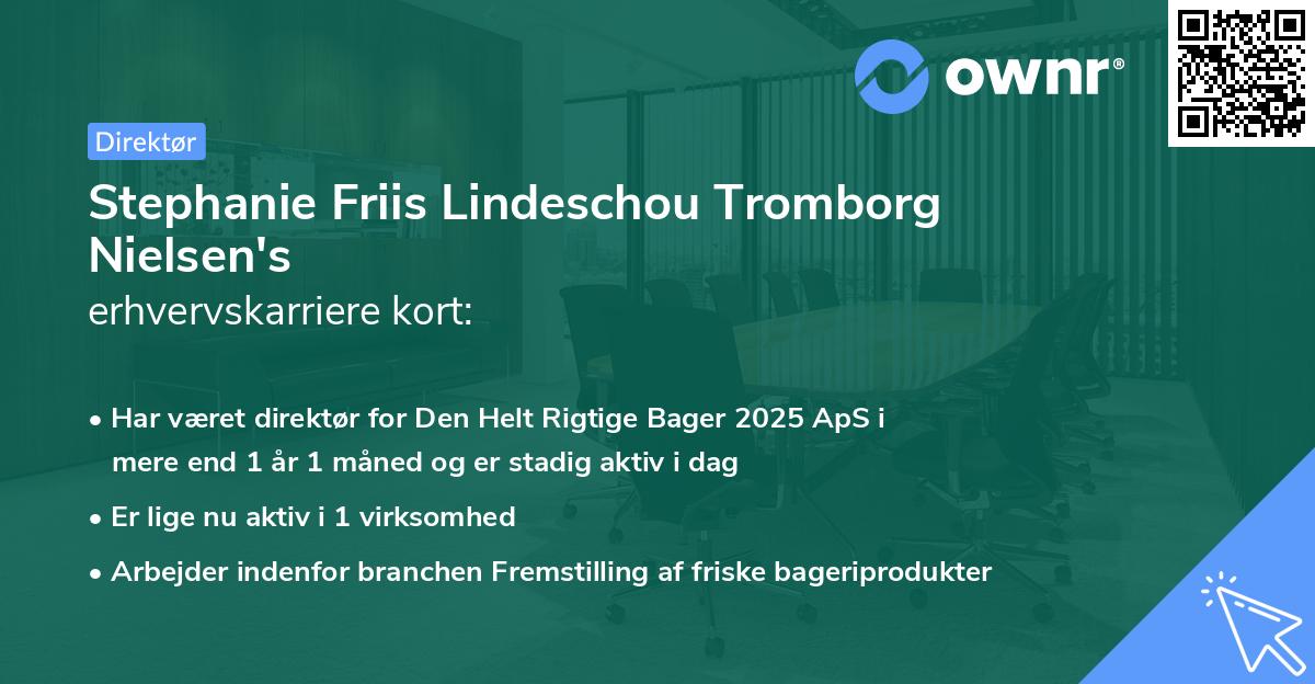 Stephanie Friis Lindeschou Tromborg Nielsen's erhvervskarriere kort