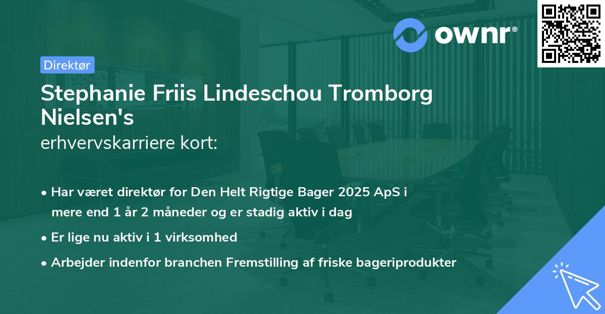 Stephanie Friis Lindeschou Tromborg Nielsen's erhvervskarriere kort