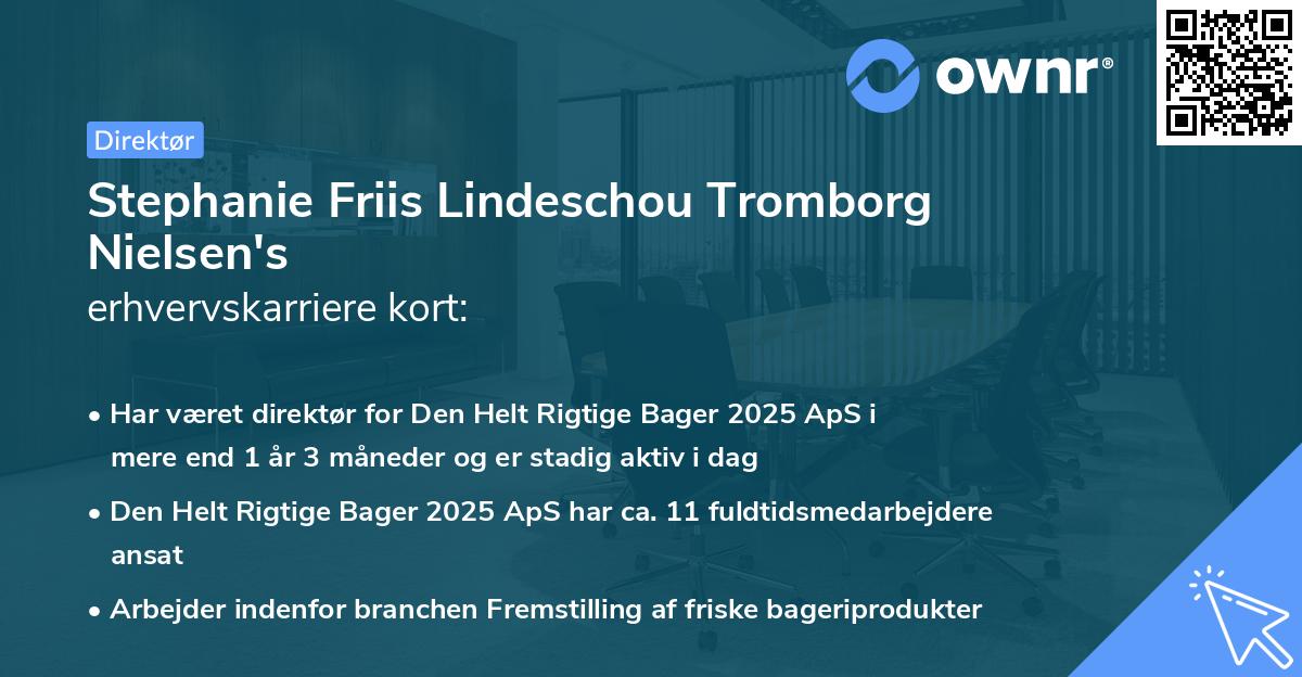 Stephanie Friis Lindeschou Tromborg Nielsen's erhvervskarriere kort