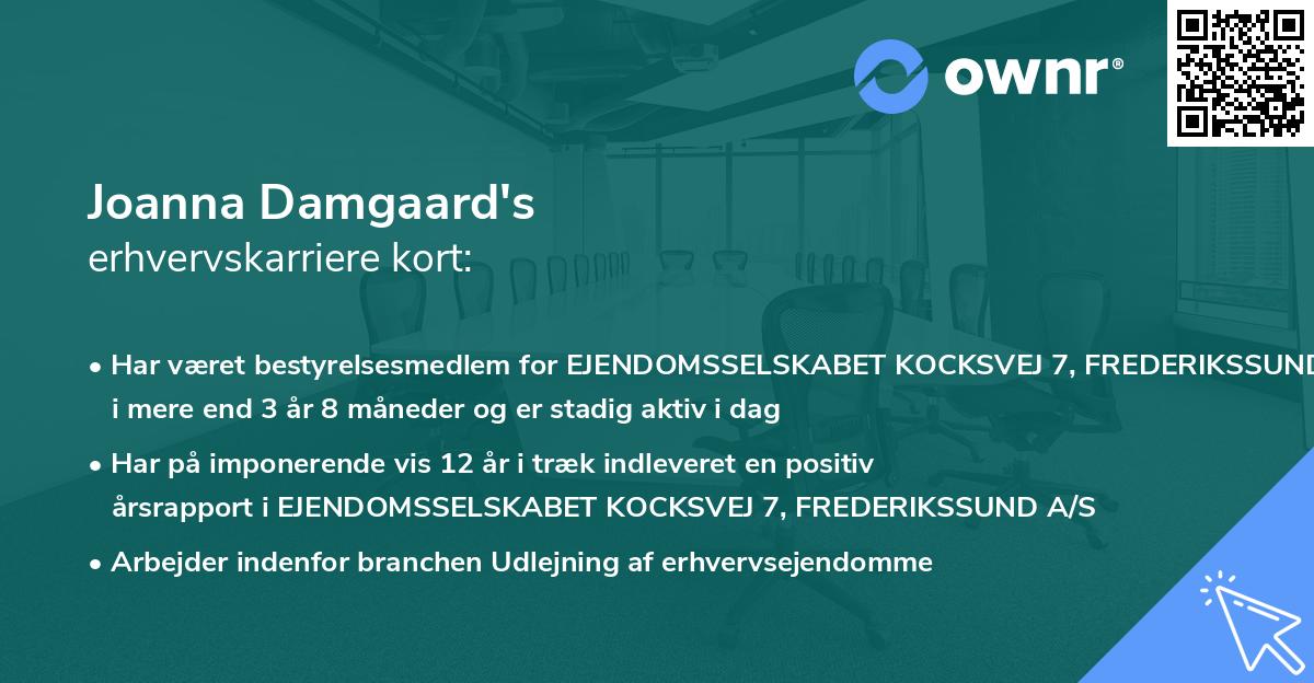 Joanna Damgaard's erhvervskarriere kort