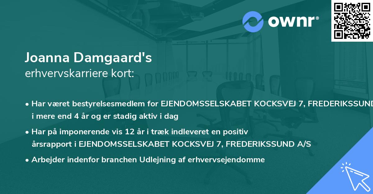 Joanna Damgaard's erhvervskarriere kort