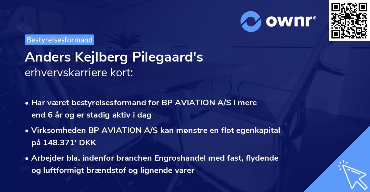 Anders Kejlberg Pilegaard's erhvervskarriere kort