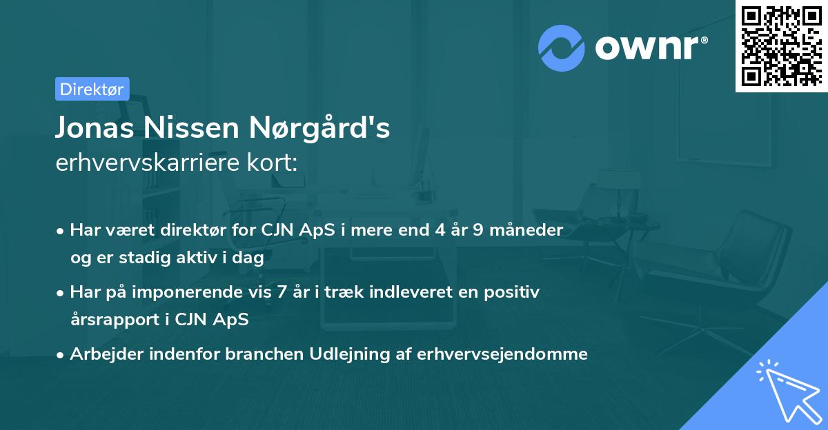 Jonas Nissen Nørgård's erhvervskarriere kort
