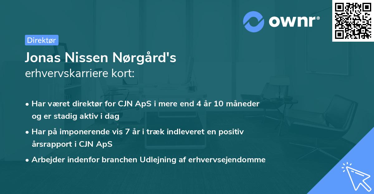 Jonas Nissen Nørgård's erhvervskarriere kort