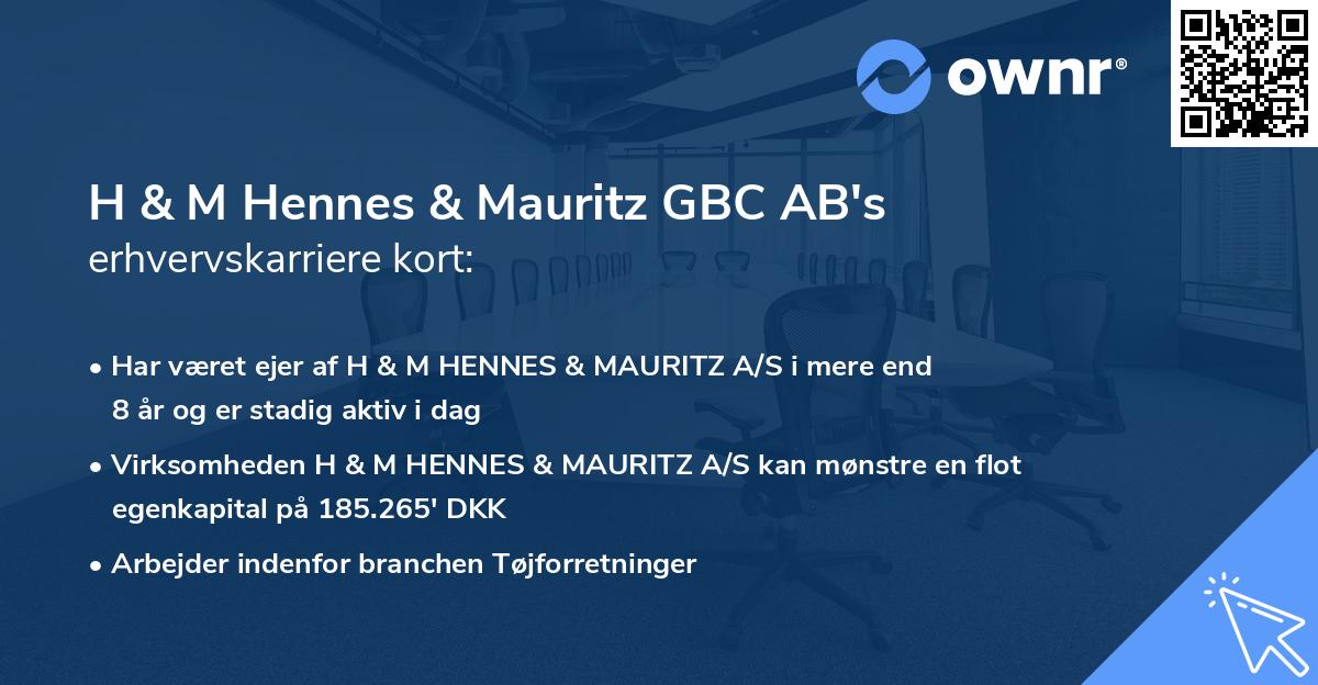 H & M Hennes & Mauritz GBC AB's erhvervskarriere kort