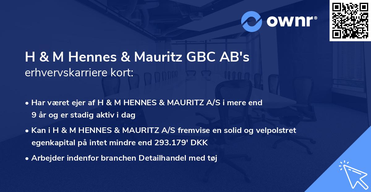 H & M Hennes & Mauritz GBC AB's erhvervskarriere kort