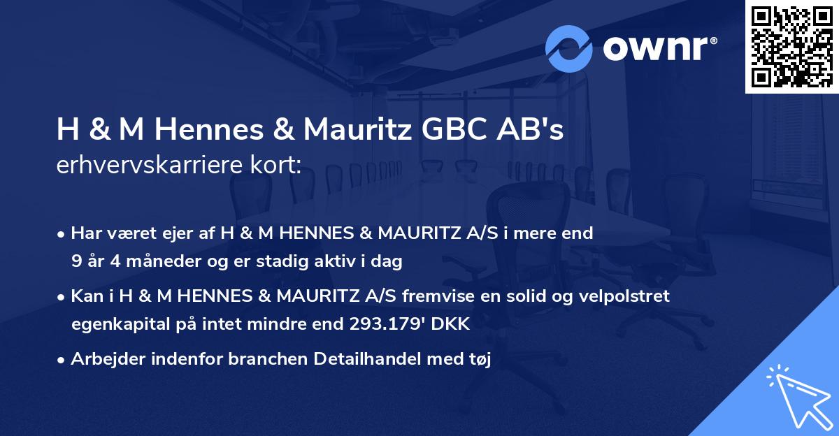 H & M Hennes & Mauritz GBC AB's erhvervskarriere kort