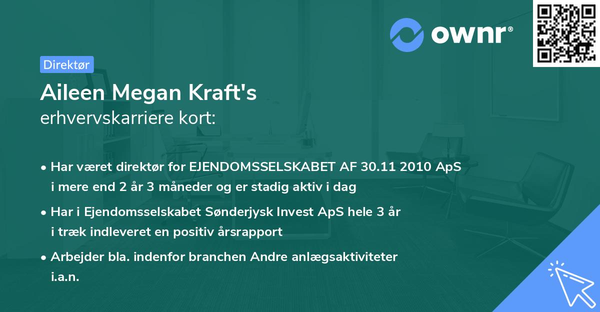 Aileen Megan Kraft's erhvervskarriere kort