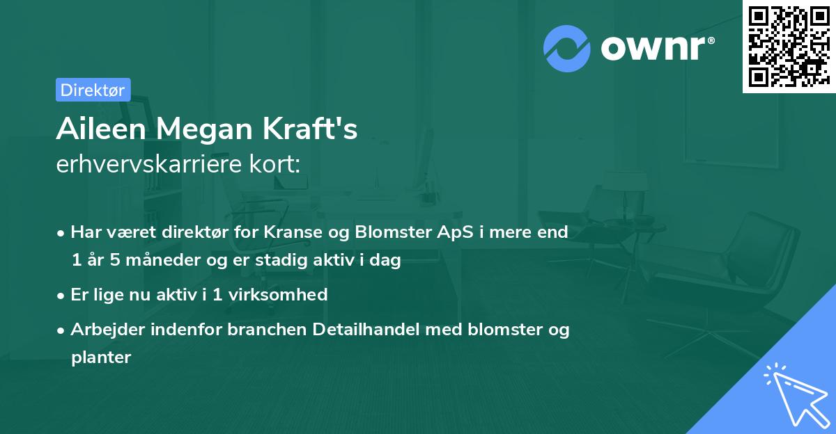 Aileen Megan Kraft's erhvervskarriere kort