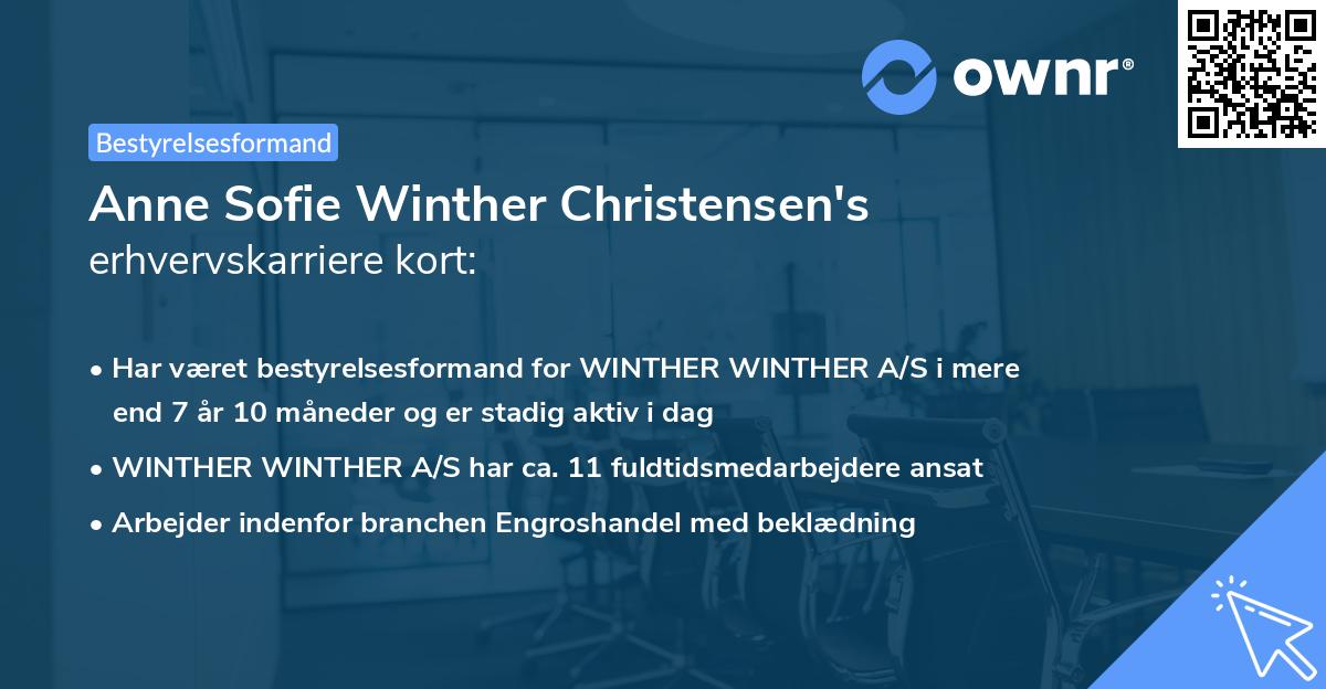 Anne Sofie Winther Christensen's erhvervskarriere kort