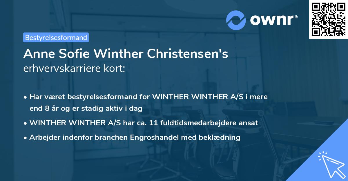 Anne Sofie Winther Christensen's erhvervskarriere kort