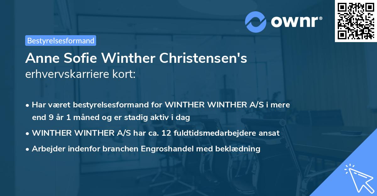Anne Sofie Winther Christensen's erhvervskarriere kort